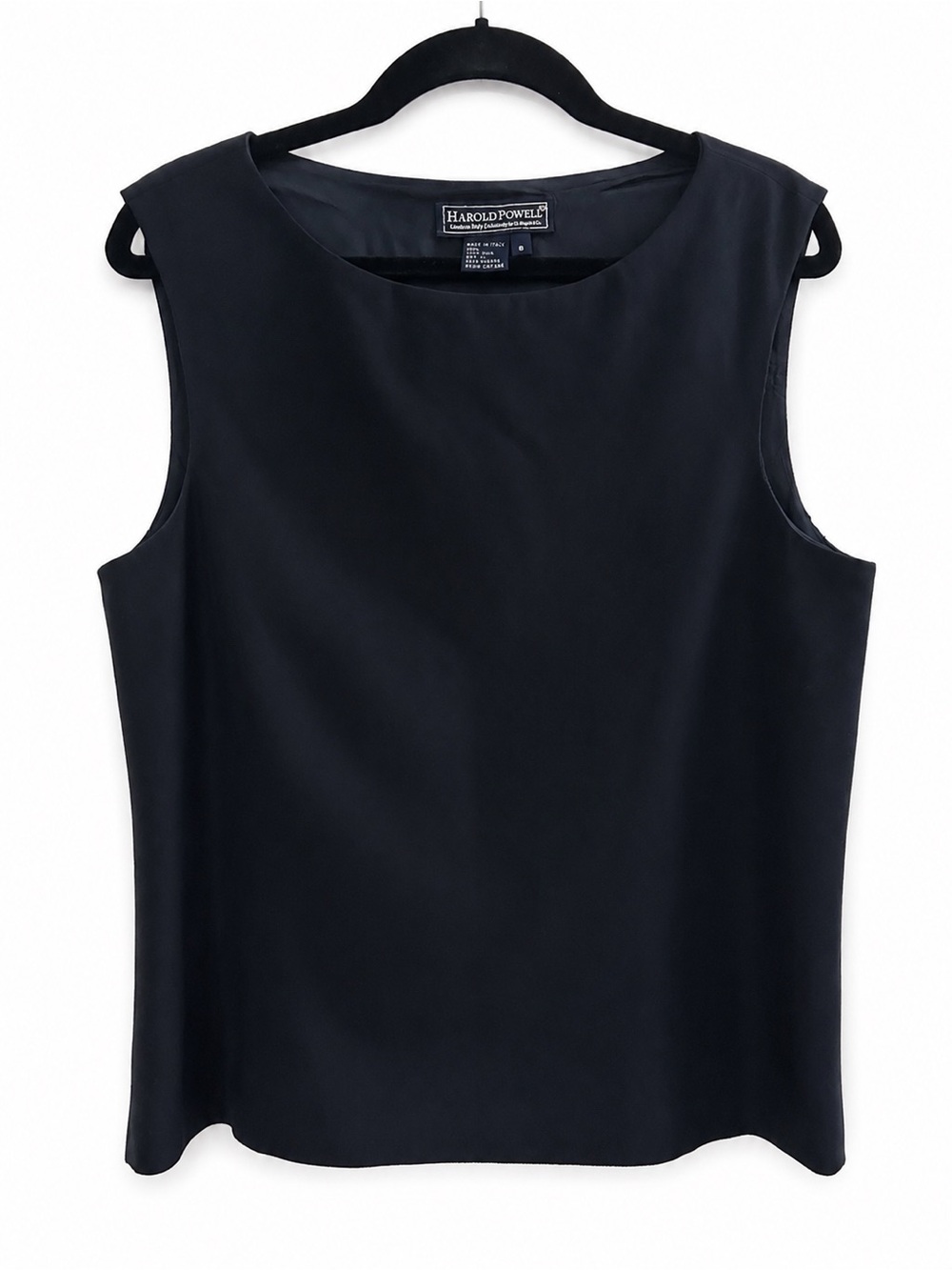 100% Wool Harold Powell Sleeveless Shell Top Made in Italy Size 8